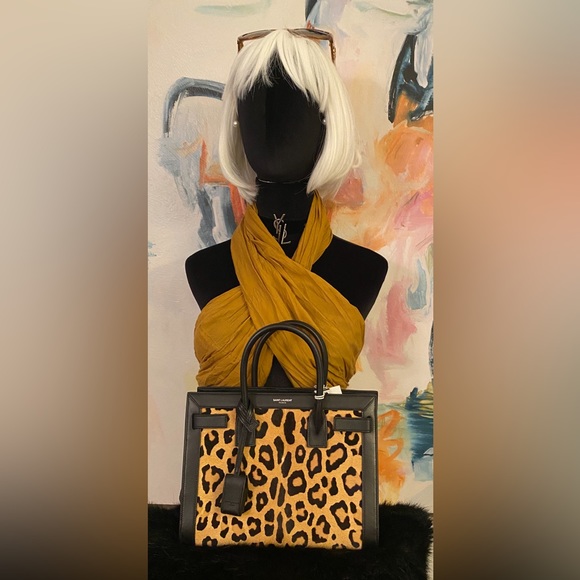 Saint Laurent Paris/Animal Print /Small Sac De Jour/Calf Hair.light brown/Black. - Picture 3 of 16